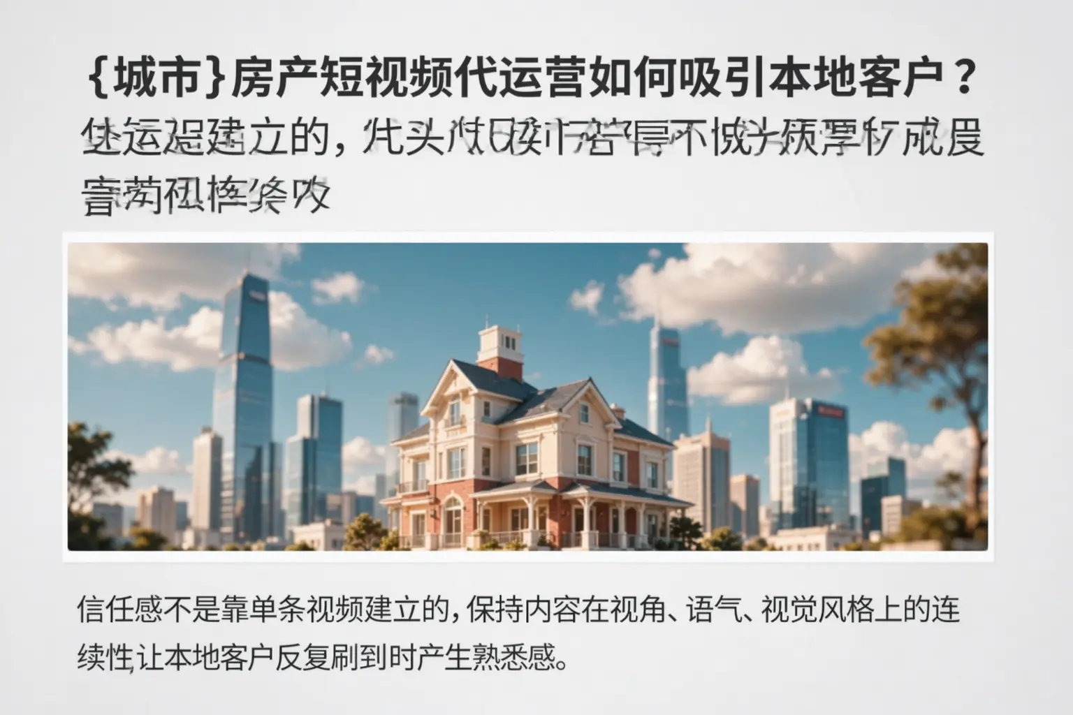 万安房产短视频代运营如何吸引本地客户？